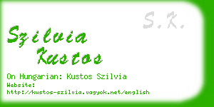 szilvia kustos business card